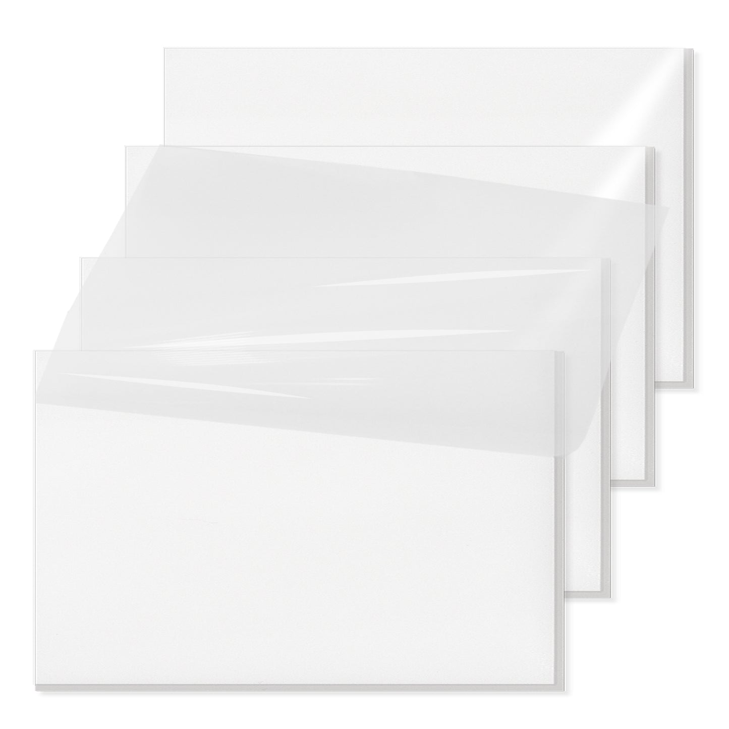 200 Sheets 3"x5" Big Size Transparent Sticky Notes, 14 Pads White Large Clear Translucent See-Through Waterproof Self-Adhesive Annotating Books Markers Notes for Office School Planner Supplies